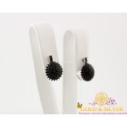 Жіночі срібні сережки "Їжаки малі" 1120239ч